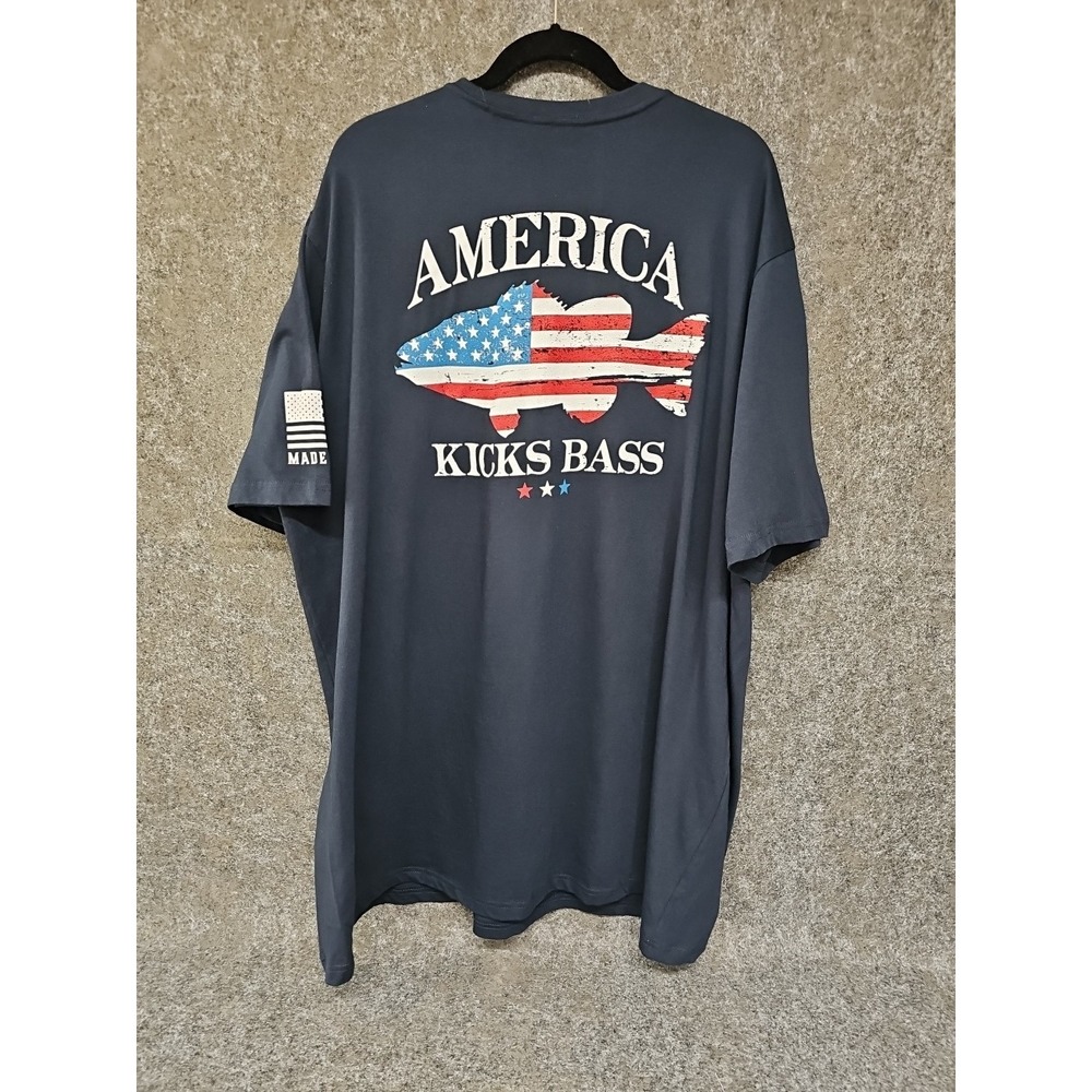 Men's Bass Pro Shops 100% Cotton Tee, Americana Theme, Size 3XL, NEW